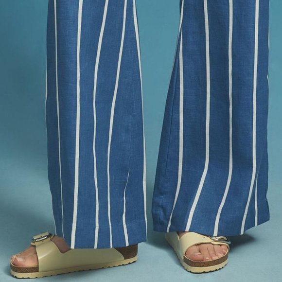 Brand New Faithfull La Plage De Mau Striped Wide-Leg Pants - Picture 12 of 16
